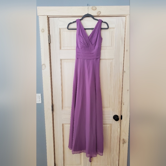 David's Bridal | Dresses | Surplice Tank Long Chiffon Bridesmaid Dress |  Poshmark
